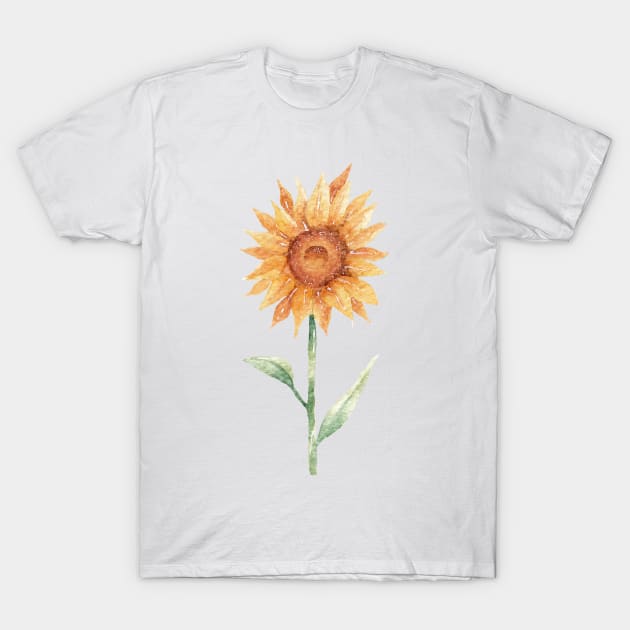 Watercolor sunflower T-Shirt by nadiaham